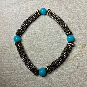 USA SELLER Bracelet faux Turquoise Adjustable Blue Green Fashion Show Handmade